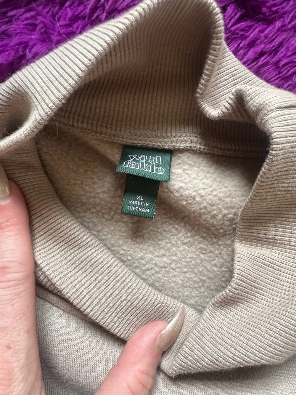 wild fable Beige Mock-Neck Sweatshirt with Bow Accent - Picture 2 of 4
